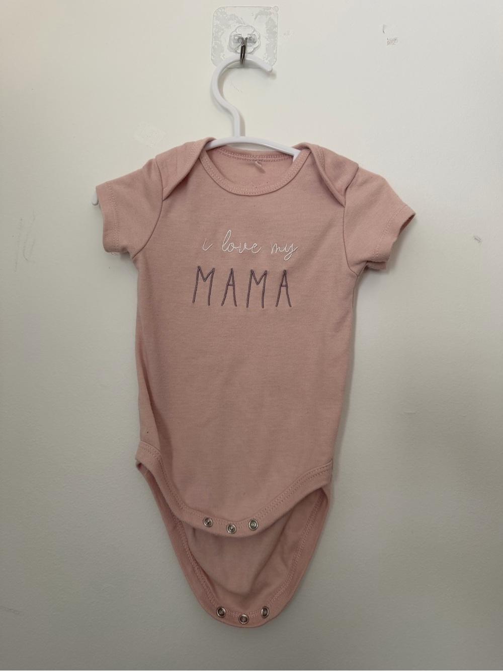 Kyle & Deena 6-9M I Love My Mama Short Sleeve Pink Baby Girl Bodysuit